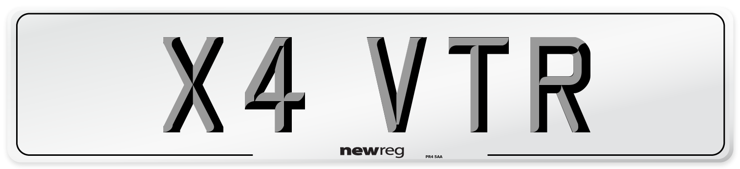 X4 VTR Number Plate from New Reg